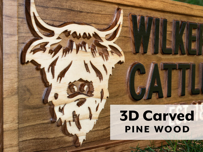 Custom Sign with Highland Cattle