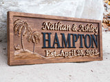 Custom Last Name Sign with Palm Trees