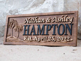 Custom Last Name Sign with Palm Trees