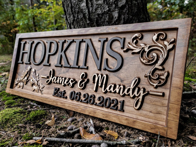 Love Birds Name Sign
