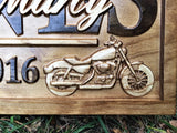 Wooden Motorcycle Name Sign