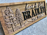 Custom Last Name Sign with Trees - 3D Woodworker