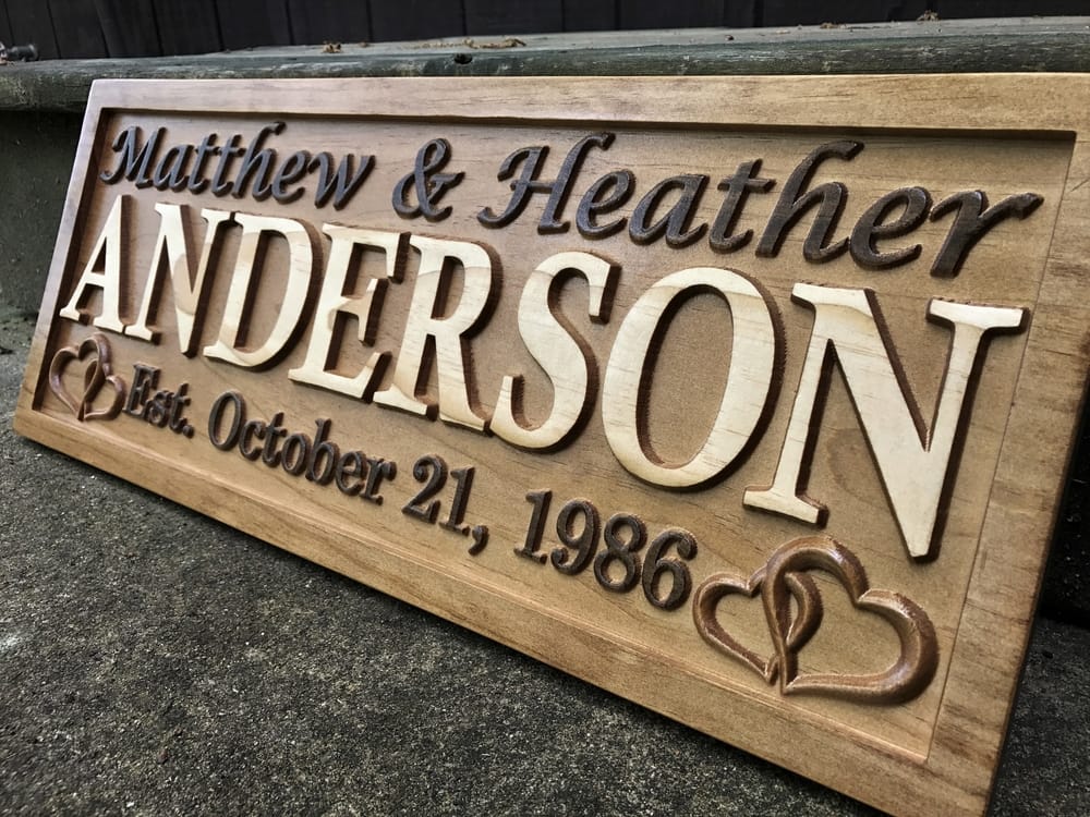 Annversary Gft Last Name Sgn Custom Wood Sgn Perfect Weddng