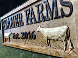 Personalized Ranch Sign with Cattle