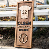 Vertical Baseball Softball Jersey Sign