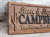 Last Name Sign with Cactus