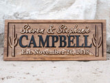 Last Name Sign with Cactus