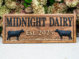 Custom Sign with Cattle