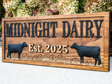 Custom Sign with Cattle