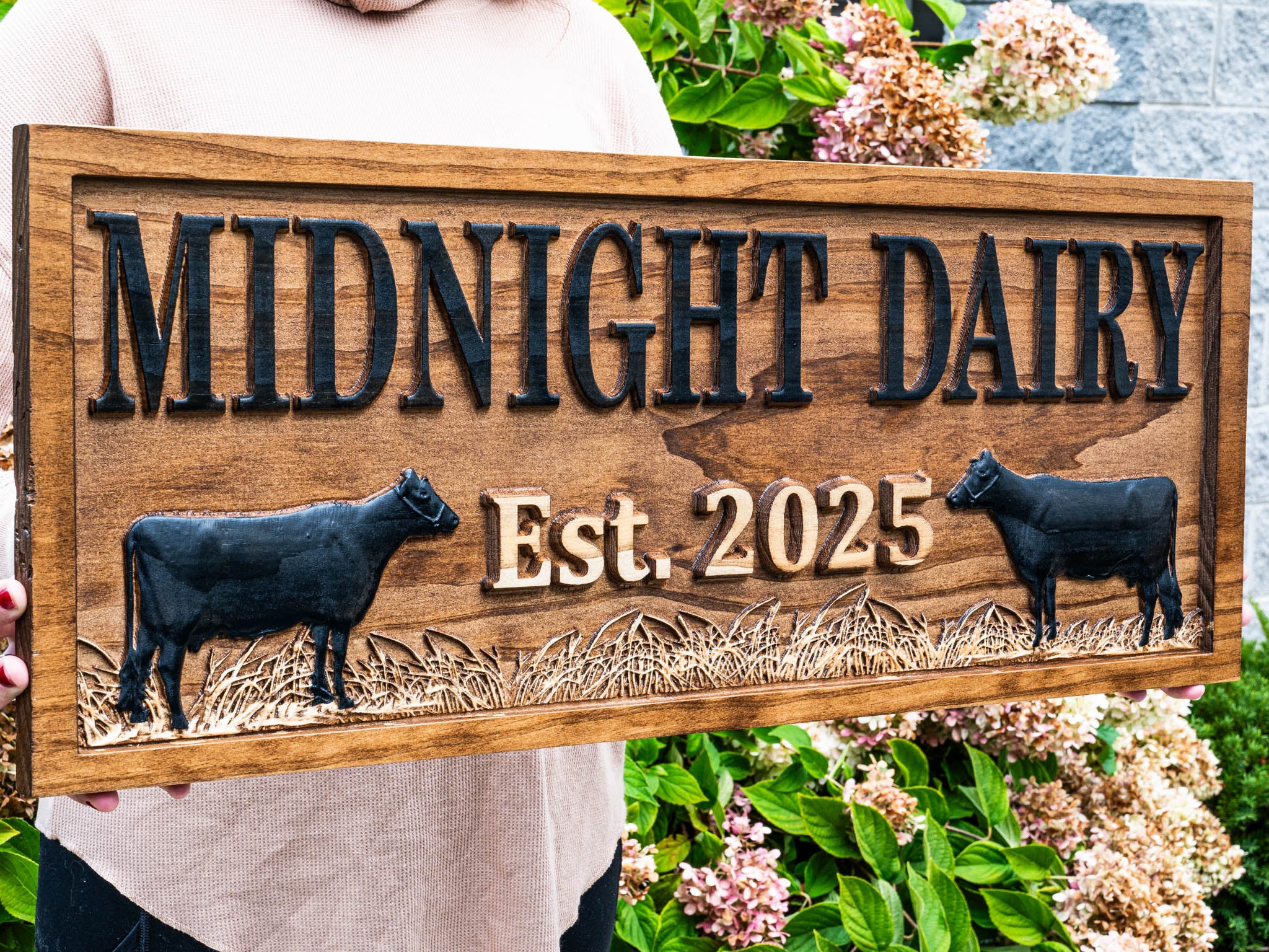 Custom Sign with Cattle