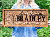 Custom Last Name Sign with Trees