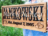 Personalized Family Name Sign Hearts
