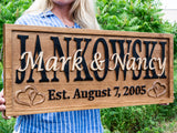 Personalized Family Name Sign Hearts