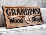 Custom Wood Shop Sign with Tools