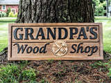 Custom Wood Shop Sign with Tools