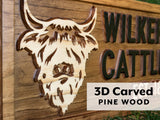 Custom Sign with Highland Cattle