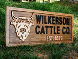 Custom Sign with Highland Cattle