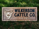 Custom Sign with Highland Cattle