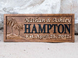 Custom Last Name Sign with Palm Trees