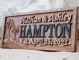 Custom Last Name Sign with Palm Trees