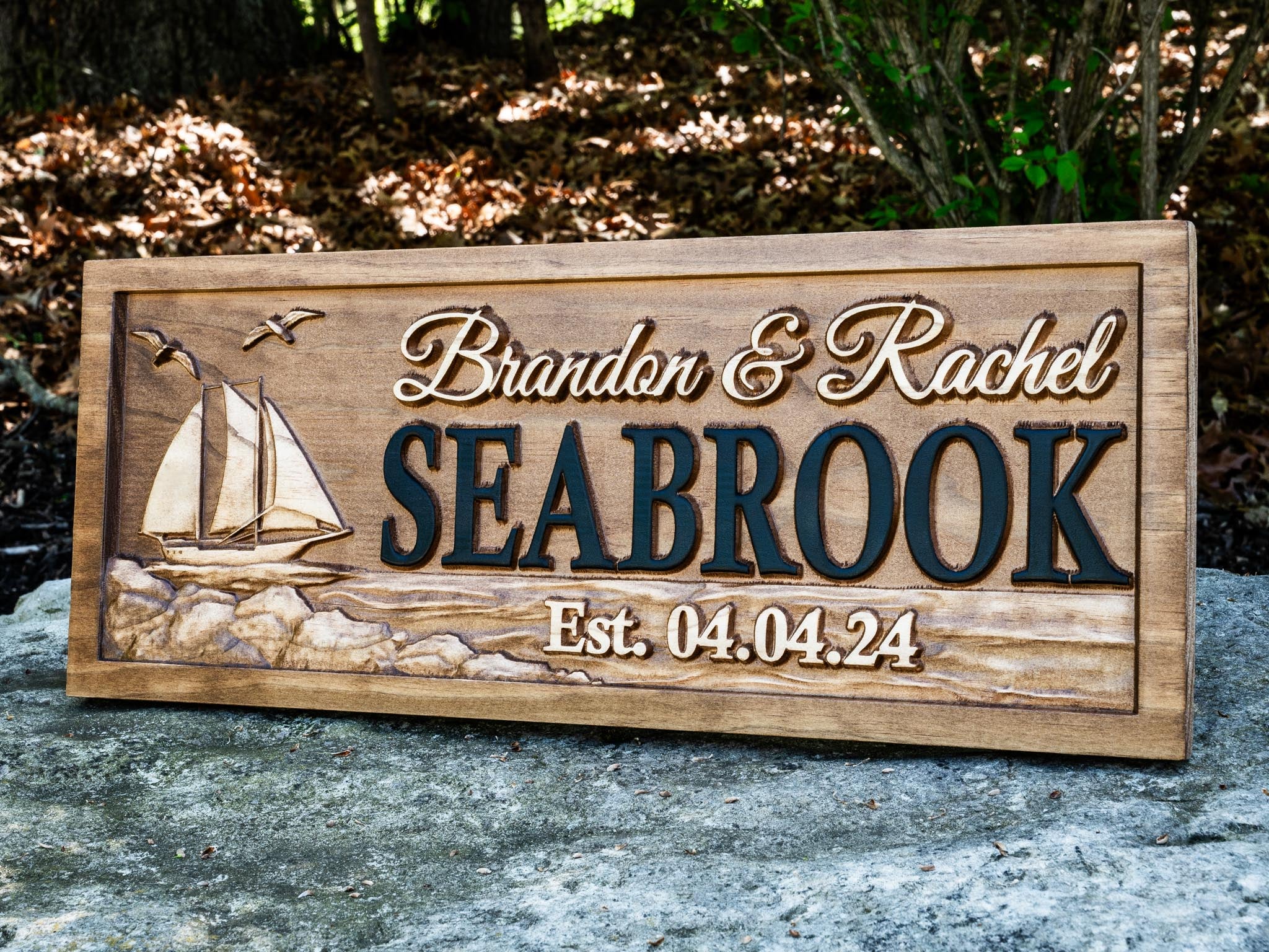 Float Name Signs Custom Name Sign with Sailboat