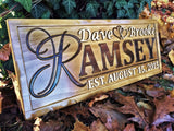 Custom Couples Wood Sign with Hearts