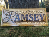Custom Couples Wood Sign with Hearts