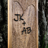 Tree Carved Heart Initials