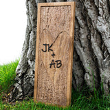 Tree Carved Heart Initials