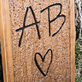 Tree Carved Heart Initials