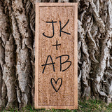 Tree Carved Heart Initials