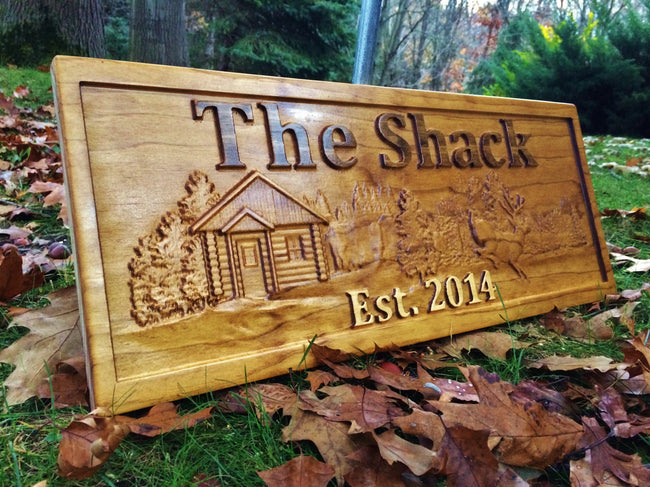 Personalized Cabin Deer Sign - 3D Woodworker