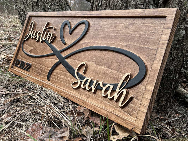 Personalized Infinity Wood Plaque