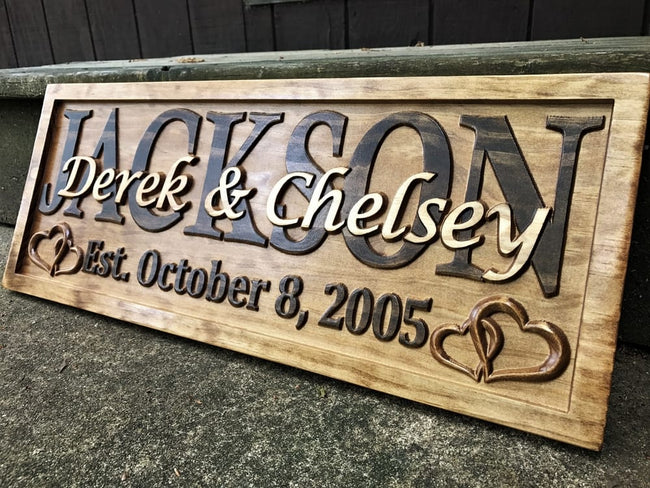 thumbnail image 2 of Personalised Custom Text Engraved Wooden String Sign Plaque - Hardwood - 10 Fonts 2 of 6