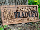 Custom Last Name Sign with Trees - 3D Woodworker