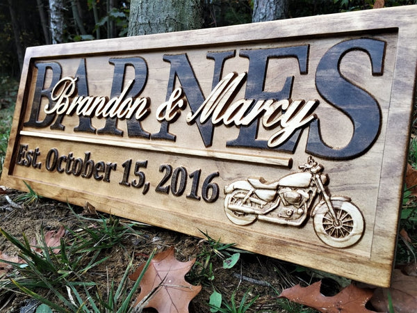 木製看板　ハンドメイド　ハーレー　モーターサイクル custom-motorcycle-gifts_grande