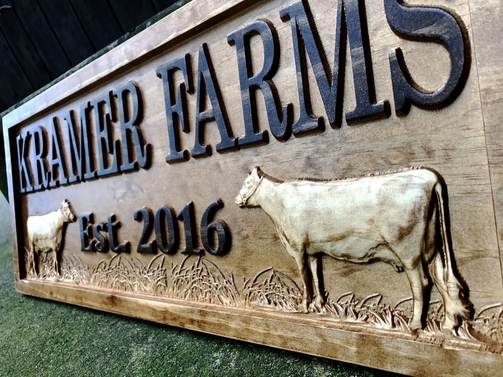 Custom Cattle Ranch Sign Personalized Ranch Sign with Cattle